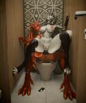 3d_(artwork) 5:6 absurd_res anthro anus bathroom big_breasts big_butt blacklya bodily_fluids breasts butt canid canid_demon canine canis clothing collar demon digital_media_(artwork) domestic_dog dragon duo erect_nipples fan_character female female/female genital_fluids genitals hellaverse hellhound helluva_boss hi_res legwear loona_(helluva_boss) mammal medivh_(soundvariations) mythological_canine mythological_creature mythological_scalie mythology nipple_piercing nipples piercing public_restroom scalie sex sex_toy spread_anus spread_legs spread_vulva spreading stockings strapon strapon_in_ass strapon_sex thick_thighs toilet toying_partner vaginal_fluids vulva wet wet_anus wide_hips