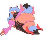 2026 anthro anus armor atsuko_kagari bedroom_eyes big_butt blue_hair blush blush_lines boots brand_new_animal breasts brown_body butt butt_focus butt_stack canid canine clothed clothing cosplay crossover crossover_cosplay digital_drawing_(artwork) digital_media_(artwork) dipstick_tail duo facial_markings female female/female female_on_bottom female_on_top flat_colors footwear genitals gloves_(marking) hair head_markings hi_res high_heeled_boots high_heels kill_la_kill legwear little_witch_academia looking_at_viewer looking_back looking_back_at_viewer mammal markings mask_(marking) medium_breasts michiru_kagemori narrowed_eyes no_underwear oddity27 on_bottom on_top pink_anus presenting presenting_hindquarters raccoon_dog robe ryuko_matoi seductive selfcest shoes simple_background smile square_crossover squish studio_trigger tail tail_markings tanuki thick_thighs thigh_boots thigh_highs thigh_squish topwear under_boob vulva white_background