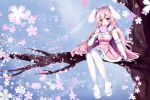  1girl absurdres aliza_(art_flufff) animal_ears bunny_rina commentary english_commentary highres indie_virtual_youtuber long_hair pink_eyes pink_hair rabbit_ears solo thighhighs virtual_youtuber 