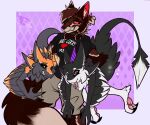 2026 3_fingers 3_toes 4_ears abstract_background absurd_res accessory ambiguous_gender anthro arch_odro archbeegae avali avian big_tail biped bird black_body black_claws black_clothing black_feathers black_finger_claws black_fur black_sclera black_shirt black_toe_claws black_topwear blep bottomwear brown_body brown_bottomwear brown_clothing brown_fur brown_hair carrying_another chest_tuft claws clenched_teeth clothed clothed_anthro clothing colored countershading dangling dangling_arms digital_drawing_(artwork) digital_media_(artwork) digitigrade english_text feathered_wings feathers feet finger_claws fingers fluffy forked_tongue fur fyr_(fenrir784) grey_body grey_fur grin group hair happy hat headgear headwear heart_symbol hi_res holding_character logo looking_at_another male male/ambiguous male_anthro markings multi_ear multicolored_body multicolored_fur narrowed_eyes nude orange_body orange_feathers orange_fur pants party_hat pattern_background pawpads paws pink_pawpads pink_tongue print_clothing print_topwear purple_background purple_eyes qamito red_eyes shirt shorts signature silly_face simple_background size_difference slim smile smug smug_grin standing t-shirt tail tail_markings teeth text text_on_clothing text_on_shirt text_on_topwear toe_claws toes tongue tongue_out topwear trio tuft white_background white_body white_feathers white_fur winged_arms wings
