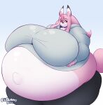 2022 anthro belly big_belly big_breasts big_navel bottomwear brand_new_animal breasts canid canine clothed clothing dated dedoarts expansion exposed_belly female fox grey_background hair half-length_portrait hoodie huge_belly huge_breasts hyper hyper_belly hyper_breasts love_handles mammal morbidly_obese morbidly_obese_anthro morbidly_obese_female navel nazuna_hiwatashi obese obese_anthro obese_female outie_navel overweight overweight_anthro overweight_female pants pink_body pink_hair portrait red_eyes signature simple_background smile smiling_at_viewer solo studio_trigger tail three-quarter_view topwear