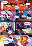 absurd_res alternative_fashion anthro canid canid_demon canine comic demon dialogue english_text female furniture goth hellaverse hellhound helluva_boss hi_res imp kato777 loona_(helluva_boss) male mammal moxxie_(helluva_boss) mythological_canine mythological_creature mythology simple_background speech_bubble table teeth_showing text