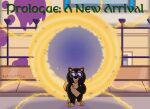 101_dalmatian_street 101_dalmatians babclayman black_body black_fur black_nose brown_tuft canid canine canis cozmo_of_the_stars_(acronnelly) disney domestic_dog fan_character feral fur glasses_(marking) hi_res male mammal multicolored_body multicolored_fur multiverse pointy_ears pomeranian portal prick_ears solo spitz tan_body tan_fur tuft two_tone_body two_tone_fur
