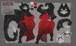 absurd_res anthro arm_scar avian beak beak_scar big_breasts big_butt big_tail bird black_body black_feathers blade breasts butt canid canine canis claws cleavage_cutout clothed clothing curvy_figure cutout dress english_text facial_scar feathers female flexing flexing_bicep fluffy fluffy_tail hand_on_hip heart_symbol hi_res huge_hips huge_thighs hybrid leg_scar littleclown long_dress long_neck long_tail looking_at_viewer looking_back mammal model_sheet muscular muscular_female neck_tuft nevermore_(anunusedaccount) nipple_outline open_mouth owl pawpads paws red_clothing red_dress red_eyes scar sharp_beak slightly_chubby slit_dress small_waist smile solo spine tail tail_blade tail_scar text thick_thighs tongue tuft voluptuous weapon_tail white_body white_feathers wide_hips wolf