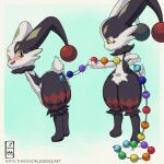 ambiguous_gender anal anal_beads anal_beads_in_ass anal_fluids anal_penetration black_body black_fur blush blush_lines bodily_fluids cheek_tuft duo dupin_(pal) facial_tuft fur hi_res jester lagomorph looking_back mammal markings multicolored_body multicolored_fur neck_tuft object_in_ass pal_(species) palworld penetration pocketpair red_body red_fur red_markings sex_toy sex_toy_in_ass sex_toy_insertion short_tail tail threeworlds tuft twitching white_body white_fur yellow_eyes yellow_markings