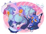 4:3 alien anthro blue_body blue_fur blue_hair blue_pawpads bodily_fluids butt canid canine cometpup cum cum_in_vagina cum_inside duo felid feline female from_front_position fur genital_fluids gynomorph gynomorph/female hair hi_res horn intersex intersex/female looking_at_another looking_pleasured lynx mammal mating_press navy_fur nub_tail pawpads piercing pink_pawpads sex star_pawpads sweat sweatdrop sweaty_butt sweaty_face tail tail_mouth tongue tongue_out unusual_anatomy unusual_tail yellow_eyes yellow_pawpads