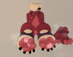 absurd_res anthro blushcrunch_studio bodily_fluids clusterful cosplay dandy's_world dinosaur discarded_footwear feet female foot_fetish foot_lick hi_res licking male male/female mollusk pawpads prehistoric_species red_pawpads reptile scalie shell shelly_(dandy's_world) solo steamy_feet stirrup_legwear sweat sweaty_feet tongue