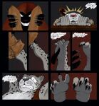 5_toes anthro asking_another claws clothing comic dialogue duo english_text feet felid finger_claws foot_focus footwear fur grey_body grey_fur grey_nose humanoid_feet imminent_tickling male mammal markings melanistic multicolored_body multicolored_fur open_mouth pantherine plantigrade profanity restrained shoes shoes_removed sketcher92 smile snow_leopard soles spots spotted_body spotted_fur talking_to_another teeth text toe_claws toes white_body white_fur