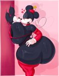 2026 anthro armwear bedroom_eyes big_breasts big_butt biped black_body blush breasts butt clothed clothed_anthro clothed_female clothing colored detailed digital_drawing_(artwork) digital_media_(artwork) disney duo female female_anthro gloves handwear hat headgear headwear heart_reaction heart_symbol hi_res huge_breasts huge_butt legwear lingerie looking_at_another looking_at_partner male male/female male_anthro mammal mickey_mouse minnie_mouse mouse murid murine narrowed_eyes portrait pose rabbit5gamer rodent seductive shaded size_difference standing stockings tail thick_thighs three-quarter_portrait