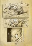2026 absurd_res anthro arm_tattoo asche_(truescorn) biped blue_eyes clarity_(truescorn) claws colored comic english_text eyelashes female female_anthro fight fur generation_4_pokemon generation_5_pokemon group hi_res huge_filesize lucario nintendo onomatopoeia orchid_(truescorn) outside page_number pokemon pokemon_(species) pokemon_mystery_dungeon red_tattoo scar sound_effects spike_chunsoft tattoo text toe_claws trio truescorn weavile zoroark