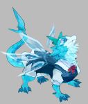 alternate_species ambiguous_feral ambiguous_gender blue_body blue_clothing blue_dress blue_eyes blue_fur blue_tail chamaruku cirno clothed clothed_ambiguous clothed_feral clothing dragon dragonification dress elemental_creature elemental_dragon feral fur furred_dragon furred_scalie grey_background ice_dragon ice_wings mythological_creature mythological_scalie mythology quadruped scalie simple_background solo tail touhou unusual_anatomy unusual_wings wings