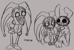 2026 32dflh ambiguous_anthro ambiguous_gender anthro bodily_fluids chain chain_leash clothed clothed_female clothed_humanoid clothing collar dominant dominant_female dominant_humanoid duffy's_digital_circus eyelashes female female/ambiguous female_humanoid fool's_hat fully_clothed fully_clothed_female fully_clothed_humanoid glitch_productions hat headgear headwear hi_res humanoid humanoid_on_anthro jack_(ddc) jax_(tadc) jester jester_(ddc) lagomorph leash leashed_collar leporid mammal pomni_(tadc) rabbit simple_background standing submissive submissive_ambiguous submissive_anthro sweat sweatdrop the_amazing_digital_circus watermark wide_pupils