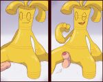 2026 3_fingers 5:4 ambiguous_focus ambiguous_gender biped closed_smile digital_media_(artwork) disembodied_penis duo elemental_creature erection featureless_feet feet fingers foreskin generation_9_pokemon genitals gholdengo giratina_(artist) glistening glistening_body gold_(metal) gradient_background grinding hi_res humanoid humanoid_genitalia humanoid_penis looking_at_viewer looking_down looking_pleasured male male/ambiguous metal_creature mineral_fauna monotone_body motion_lines mouth_closed nintendo not_furry nude null one_eye_half-closed open_mouth open_smile penis pokemon pokemon_(species) pseudo_hair pupils shaded shadow simple_background simple_shading sitting smile solo_focus spread_legs spreading two_panel_image vein veiny_penis yellow_body yellow_eyes yellow_pupils