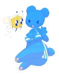 2024 3_toes 4_fingers ambiguous_gender antennae_(anatomy) anthro arthropod bear bikini blue_bikini blue_body blue_clothing blue_swimwear blush blush_lines butt choker_bikini clothing duo feet female feral fingers gesture hand_gesture insect mammal mochikuma_(seuppi) one_eye_closed open_mouth open_smile pattern_bikini pattern_clothing pattern_swimwear pawpads pink_pawpads seuppi short_tail simple_background smile string_bikini striped_bikini striped_clothing striped_swimwear stripes swimwear tail thick_thighs toes triangle_bikini two-piece_swimsuit v_sign white_background white_bikini white_clothing white_swimwear wide_hips wings wink