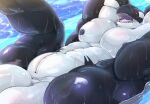 animal_genitalia anthro aquatic biped black_body black_nipples black_skin cetacean chigiri dolphin genital_slit genitals hi_res male mammal multicolored_body multicolored_skin muscular muscular_anthro muscular_male muscular_thighs nipples oceanic_dolphin open_mouth orca solo toothed_whale two_tone_body two_tone_skin wet white_body white_skin