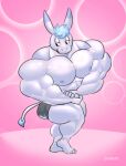 abs absurd_res aggretsuko anthro artist_name asinus big_muscles big_pecs biped black_bottomwear black_clothing blue_body blue_ears blue_hair blue_nipples blue_skin blue_tail blue_tail_tuft bottomwear cedricbrowning_(artist) clothed clothing donkey equid equine hair half-closed_eyes hi_res looking_down male mammal multicolored_ears muscular muscular_anthro muscular_arms muscular_male narrowed_eyes nipples open_mouth pecs pink_background pose sanrio simple_background solo standing tadano_(aggretsuko) tail tail_tuft text topless topless_male tuft two_tone_ears white_text