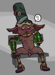 amputee anthro balls disability finger_fetish finger_lick finger_play fingers genitals hi_res kayadult league_of_legends licking male nude riot_games saggy_balls simple_background sitting smeech_(arcane) solo tencent tongue yordle