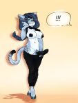 3:4 anthro aze_(shadowaze) black_clothing black_footwear black_nipples black_penis blep bottomwear bra_strap_showing_(meme) braided_hair braided_ponytail breasts bulge clothing crown felid feline flats_(shoes) footwear fur genitals genosphere0 grey_hair gynomorph hair headgear hi_res intersex looking_at_viewer mammal markings meme nipples one_eye_closed pantherine pants penis ponytail royalty shoes smile snow_leopard solo speech_bubble spots spotted_body spotted_fur spotted_markings spotted_tail sweatpants tail tail_markings tiara tongue tongue_out topwear tube_top wink