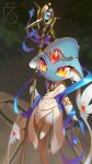 4k 9:16 :< absurd_res ambiguous_gender azelf beads blue_body blue_skin gem generation_4_pokemon hi_res holding_object holding_staff legendary_pokemon nintendo not_furry orange_eyes pokemon pokemon_(species) prayer_beads solo spacejunk staff