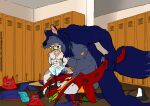 abdominal_bulge abs anal anal_knotting anal_penetration anthro basketball_uniform bench blue_body blue_fur bound bound_prey bulge canid canine canis claws clothed clothing coach colored discarded_clothing discarded_topwear dragon eyes_closed forced forced_anal fur gag gagged grey_body grey_fur group head_in_mouth horn inside jockstrap kneeling knotting larger_pred locker locker_bench locker_room male male/male mammal musclegut muscular muscular_pred muscular_prey mythological_canine mythological_creature mythological_scalie mythology nipples open_mouth oral_vore orange_body orange_locker penetration pink_nipples pink_tongue rape red_body red_eyes saliva_on_face scalie sex sharp_teeth size_difference smaller_knotted smaller_penetrated smaller_raped sports_team sportswear tail teeth tongue tongue_on_face trio underwear underwear_only uniform unwilling_prey vore werecanid werecanine werecreature werewolf whistle_(object) whistle_around_neck whitecolt_productions willing_pred wings wolf yellow_eyes