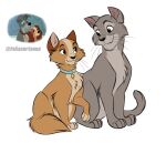 2026 alternate_species artist_name bird_dog black_eyebrows black_nose blue_collar brown_eyes canid canine canis canon_couple cheek_tuft chest_tuft closed_smile cocker_spaniel collar collar_tag colored_sketch digital_drawing_(artwork) digital_media_(artwork) disney domestic_cat domestic_dog duo eye_contact eyebrows eyelashes facial_tuft feet felid feline felis felixcartoons female female_feral feral feral_on_feral flat_colors fluffy fluffy_tail fur grey_body grey_fur hi_res hunting_dog lady_(lady_and_the_tramp) lady_and_the_tramp looking_at_another male male/female male_feral mammal markings mouth_closed multicolored_body multicolored_fur orange_body orange_fur paws quadruped simple_background sitting size_difference sketch smile smiling_at_another spaniel tail text toes toony tramp_(lady_and_the_tramp) tuft whiskers white_background