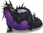 2022 belly big_belly breasts cageofmirrors_(artist) disney dragon featureless_breasts female feral green_sclera horn maleficent medium_breasts mythological_creature mythological_scalie mythology nightmarebros non-mammal_breasts overweight overweight_female overweight_feral scales scalie simple_background sleeping_beauty_(1959) thick_thighs ventral_scales white_background wide_hips wings