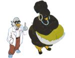 2026 5_fingers absurd_res afro anthro arms_bent avian beak belt belt_buckle big_breasts biped bird bird's-eye_view black_belt black_body black_clothing black_eyewear black_feathers black_footwear black_goggles black_hair black_shoes blonde_eyebrows blue_eyes bottomwear bow_(feature) breasts brown_bottomwear brown_clothing brown_pants buckle cleavage clothed clothed_anthro clothed_female clothed_male clothing coat collared_shirt crossed_arms dark_body dark_feathers dark_hair digital_drawing_(artwork) digital_media_(artwork) dress duo ear_piercing ear_ring eyebrows eyelashes eyewear feathers female fingers footwear fully_clothed fully_clothed_anthro fully_clothed_male gem ghostgribht goggles grey_body grey_feathers grin hair hand_in_pocket hi_res high-angle_view hoop_ear_ring huge_breasts humanoid_hands jewelry lab_coat larger_female light_body light_feathers light_hair long_eyelashes looking_forward male mature_anthro mature_female mature_male monotone_background mouth_closed multicolored_clothing multicolored_dress multicolored_footwear multicolored_shoes narrowed_eyes necklace non-mammal_breasts open_clothing open_coat open_lab_coat open_topwear pants pearl_(gem) pearl_necklace piercing plantigrade pockets pose raised_finger red_bow ring_piercing serious shirt shoes short_hair simple_background size_difference smaller_male smile standing straight_legs teeth thick_arms thick_eyebrows thick_thighs topwear two_tone_clothing two_tone_footwear two_tone_shoes white_background white_clothing white_coat white_hair white_jewelry white_lab_coat white_necklace white_sclera white_shirt white_topwear yellow_beak