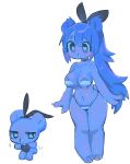 2024 3_fingers 3_toes accessory anthro anthrofied barefoot bear big_breasts bikini black_choker black_clothing black_headband black_jewelry black_leotard black_necklace blue_bikini blue_body blue_clothing blue_eyebrows blue_eyes blue_fur blue_hair blue_pawpads blue_pupils blue_sclera blue_swimwear blush breasts chibi choker clothing duo ear_tuft eyebrows eyelashes feet female fingers fur hair headband heart_pupils heart_symbol jewelry larger_female leotard long_hair mammal mochikuma_(seuppi) neck_tuft necklace open_mouth open_smile pattern_bikini pattern_clothing pattern_swimwear pawpads pupils seuppi simple_background size_difference smile star_pupils striped_bikini striped_clothing striped_swimwear stripes swimwear tail toes tuft two-piece_swimsuit white_background