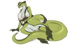 16:10 anthro big_breasts big_tail breasts colored_sketch curvy_figure deadlock_(game) digital_media_(artwork) female hi_res huge_breasts lizard reptile scalie simple_background sitting sketch snorlaxk solo tail tail_wraps thick_thighs valve vyper_(deadlock) white_background wide_hips widescreen wraps