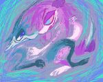 2026 5:4 alternative_fashion anthro anthro_on_anthro bedroom_eyes blue_body blue_fur canid canine canis closed_smile coyote demensa digital_media_(artwork) domestic_dog duo emil_(demensa) experimental_style fangs fur hi_res intimate looking_at_another male mammal merging mouth_closed narrowed_eyes pink_body pink_fur pink_sclera pixel_(artwork) salvia_(spitthesauce) scene_(fashion) scene_haircut seductive smile sparklefur teeth