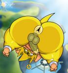 5_toes anthro anus balls big_butt bonyrabbit_(artist) butt detailed_background digital_media_(artwork) english_text eulipotyphlan feet fur genitals hedgehog hi_res humanoid_feet humanoid_genitalia humanoid_penis looking_at_viewer male mammal nipples nude nude_anthro nude_male outside overweight overweight_anthro overweight_male penis pervhog_(slyden'in) plantigrade puffy_anus red_eyes sega slyden'in solo sonic_the_hedgehog sonic_the_hedgehog_(series) super_sonic text toes yellow_balls yellow_body yellow_fur yellow_penis