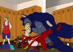 abdominal_bulge anal animal_genitalia animal_penis anthro balls basketball_uniform belly bench blue_body blue_bottomwear blue_clothing blue_eyes blue_fur blue_shorts bottomwear brown_body brown_fur canid canine canine_genitalia canine_penis canis clenched_teeth clothed clothed_male clothing coach colored discarded_clothing dominant dragon erection eyes_closed feet_first forced forced_anal fur gag gagged genitals grey_body grey_fur group horn hyena imminent_knotting inside jockstrap knot knotted_penis larger_dom larger_pred locker locker_bench locker_room male male/male male_pred male_prey mammal multiple_prey musclegut muscular muscular_pred muscular_prey mythological_canine mythological_creature mythological_scalie mythology nipples oral_vore orange_body orange_locker partially_inside penetration penis pink_nipples rape red_body red_clothing red_eyes red_shirt red_topwear ridiculous_fit scalie scared sex sex_with_pred shirt shorts size_difference smaller_penetrated sports_team sportswear striped_hyena struggling struggling_prey tail tail_grab tail_pull tan_body tan_fur teeth topwear underwear uniform unwilling_prey vore werecanid werecanine werecreature werewolf whistle_(object) whistle_around_neck white_body white_clothing white_fur white_shirt white_topwear whitecolt_productions willing_pred wolf yellow_eyes