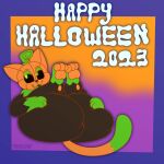 1:1 2023 big_butt black_body black_fur butt colored dani_fennec digital_drawing_(artwork) digital_media_(artwork) domestic_cat elemental_creature felid feline felis feral flora_fauna food food_creature for_a_head fruit fur hi_res huge_butt living_fruit looking_at_viewer male mammal object_head pawpads paws plant presenting presenting_hindquarters pumkat pumpkin pumpkin_head simple_background smile smiling_at_viewer solo thick_thighs wide_hips
