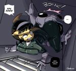 2026 4_fingers accessory air_vent anthro big_breasts big_butt black_hair breasts butt canid canine canis clenched_teeth clothed clothed_anthro clothed_female clothed_male clothing dialogue domestic_cat domestic_dog dudley_puppy duo english_text eyebrows eyelashes felid feline felis female female_anthro fingers green_eyes hair hair_accessory hairband hi_res joaoppereiraus kitty_katswell looking_back male male_anthro mammal nickelodeon offscreen_character signature speech_bubble t.u.f.f._puppy tail tan_body teeth text thick_thighs white_body