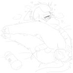 2025 absurd_res aellaellae anal anal_fluids anal_masturbation anal_penetration anthro anthro_penetrated bedding bedding_background binu_(aellaellae) biped bodily_fluids bottomless bottomless_anthro bottomless_male clothed clothed_anthro clothed_male clothing digital_drawing_(artwork) digital_media_(artwork) dildo dildo_in_ass dildo_insertion felid feline genital_fluids heart_symbol hearts_around_head hi_res hoodie knot knotted_dildo korean_description leaking_precum lube_bottle lying male male_anthro male_penetrated mammal masturbation monochrome object_in_ass on_side pawpads paws penetration pivoted_ears plantigrade plantigrade_pawpads precum rear_view sex_toy sex_toy_in_ass sex_toy_insertion shaking sketch slim slim_anthro slim_male solo topwear toying_self tremble_spikes trembling