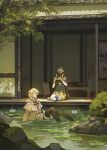  absurdres architecture bare_shoulders blonde_hair blunt_bangs blush breasts cape closed_eyes commentary cup detached_sleeves diamond_hairband doodlefox2 dress east_asian_architecture english_commentary fallen_down flower fur_trim gloves gradient_hair hair_ornament highres hololive hololive_english lily_(flower) long_hair multicolored_hair multiple_girls ninomae_ina'nis ninomae_ina'nis_(1st_costume) open_mouth orange_hair painting_(object) pointy_ears purple_hair rock shirt short_hair sidelocks sitting skirt smile streaked_hair teacup teapot tentacle_hair tentacles vase very_long_hair virtual_youtuber watson_amelia watson_amelia_(1st_costume) wet wet_clothes 