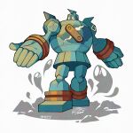 commentary english_commentary golem golurk looking_at_viewer mistray-art no_humans numbered pokemon pokemon_(creature) signature white_background 