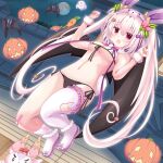  animal_ears bikini bunny_ears flower_knight_girl halloween naitounaitou swimsuits tail thighhighs 