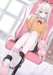  animal_ears bondage feet nekomimi seifuku skirt_lift sweater tagme thighhighs xiao_lin_jiu 