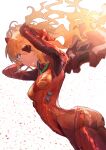  1girl aburiengawa3150 blue_eyes bodysuit breasts evangelion:_3.0_you_can_(not)_redo eyepatch hairpods highres interface_headset multicolored multicolored_bodysuit multicolored_clothes neon_genesis_evangelion orange_bodysuit orange_hair pilot_suit plugsuit rebuild_of_evangelion red_bodysuit small_breasts solo souryuu_asuka_langley 