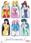  1990s_(style) 6+girls absurdres aino_minako aqua_dress bangs bishoujo_senshi_sailor_moon black_eyes black_hair blonde_hair blue_dress blue_eyes blue_hair breasts brown_hair chibi_usa choker cleavage copyright_name curtsey double_bun dress elbow_gloves eyebrows_visible_through_hair flower formal gloves green_eyes hair_flower hair_ornament hair_ribbon hand_on_own_shoulder high_ponytail highres hino_rei interlocked_fingers jewelry kino_makoto logo long_hair long_sleeves looking_at_viewer mizuno_ami multiple_girls necklace official_art orange_dress own_hands_together pink_dress pink_hair poster_(medium) red_eyes retro_artstyle ribbon scan shawl short_hair short_sleeves smile standing tsukino_usagi twintails very_long_hair yellow_dress 