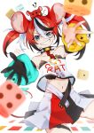  !? 1girl absurdres ai_(zerozeronii) animal_ears cheese dice_hair_ornament eyebrows_visible_through_hair food hair_ornament hakos_baelz highres hololive hololive_english key_necklace mouse mouse_ears mouse_girl mouse_tail mousetrap mr._squeaks_(hakos_baelz) rat solo spikes tail teeth virtual_youtuber 