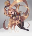  1girl absurdres beige_coat black_legwear blonde_hair blue_eyes coat filin fur fur_hat guilty_gear guilty_gear_strive hat highres long_coat long_hair millia_rage pantyhose ushanka very_long_hair 