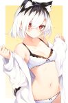  animal_ears bra open_shirt otokuyou pantsu tail 