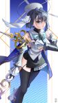  hololive hololive_english julia8857 ouro_kronii thighhighs weapon 