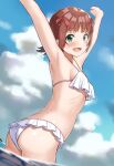  amami_haruka ass bikini swimsuits the_idolm@ster wanimaru wet 