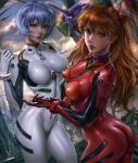  ass ayanami_rei bodysuit erect_nipples eva_01 logan_cure neon_genesis_evangelion souryuu_asuka_langley 