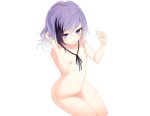  flat_chest kinugawa_chinatsu navel nipples nude original otokuyou purple_eyes purple_hair white 