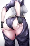 1girl ass ass_focus ass_grab black_gloves breasts chaps close-up commission fingerless_gloves from_behind girls&#039;_frontline gloves grabbing_own_ass highres lower_body medium_breasts mg5_(girls&#039;_frontline) nofuture short_sleeves solo 