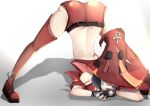  absurdres ass black_hair fingerless_gloves flexible gloves guilty_gear guilty_gear_strive hat highres i-no jack-o&#039;_challenge looking_at_viewer short_hair shorts sunglasses thighhighs top-down_bottom-up witch_hat 